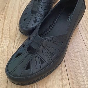 Black slip on flats